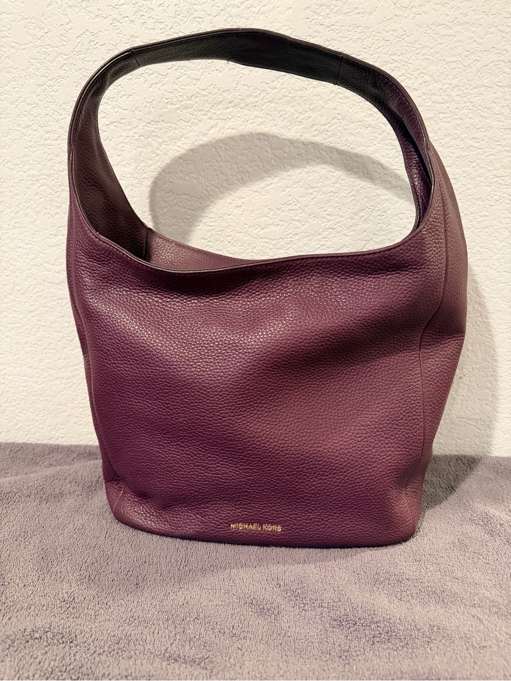 Michael Kors Deep Plum Pebbled Leather Hobo
